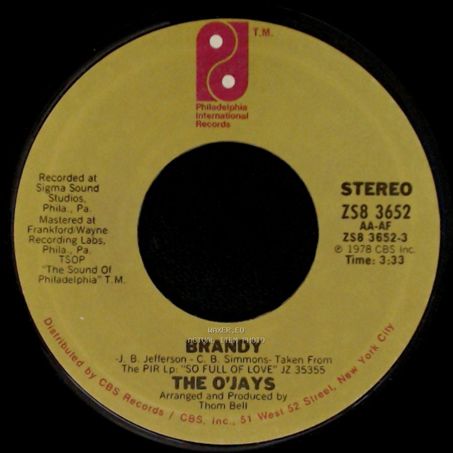 The O'jays - Brandy / Take Me To The Stars side A