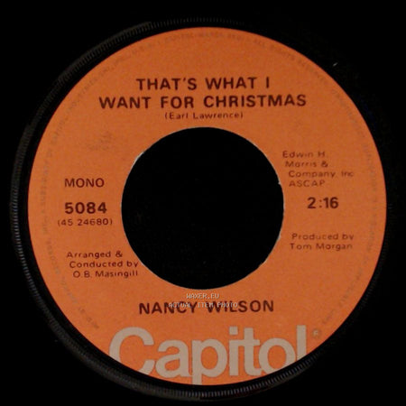 Nancy Wilson - That's What I Want For Christmas / What Are You Doing New Year's Eve side A