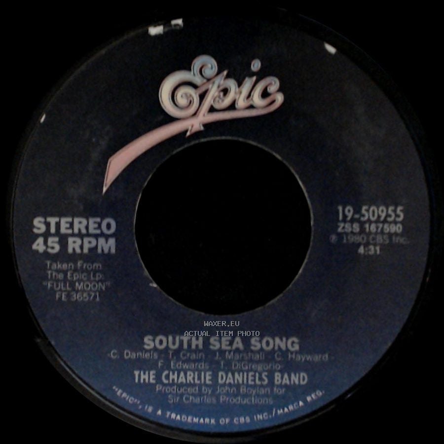 The Charlie Daniels Band - Carolina (I Remember You) / South Sea Song side B