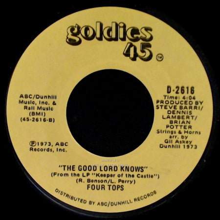 Four Tops - Ain't No Woman (Like The One I've Got) / The Good Lord Knows side B