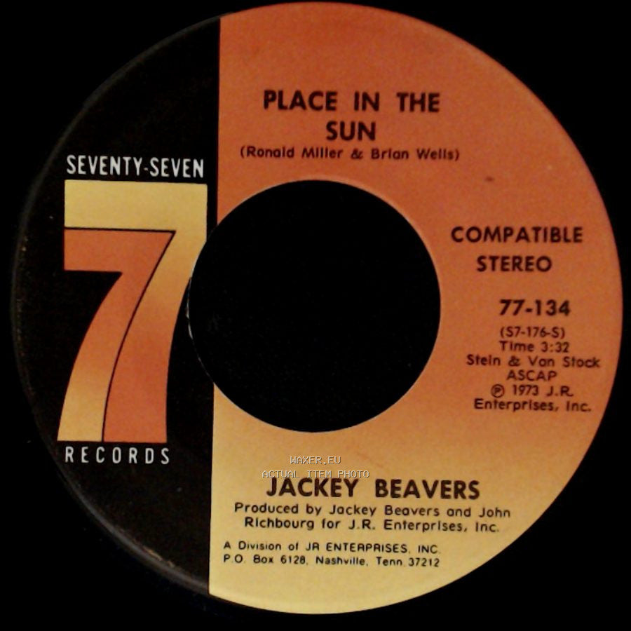 Jackey Beavers - Place In The Sun / I Never Found A Girl (To Love Me Like You Do) side A