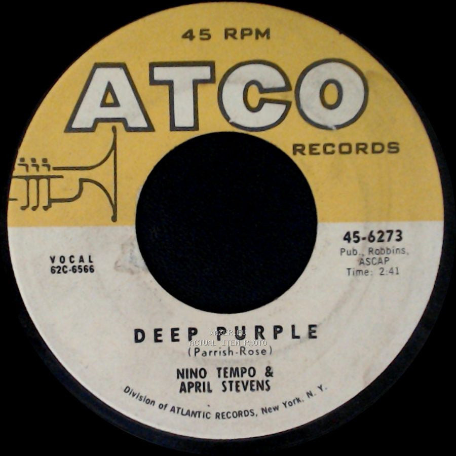 Nino Tempo & April Stevens - I've Been Carrying A Torch For You So Long That I Burned A Great Big Hole In My Heart / Deep Purple side B