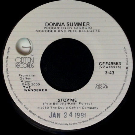 Donna Summer - Stop Me / The Wanderer side A