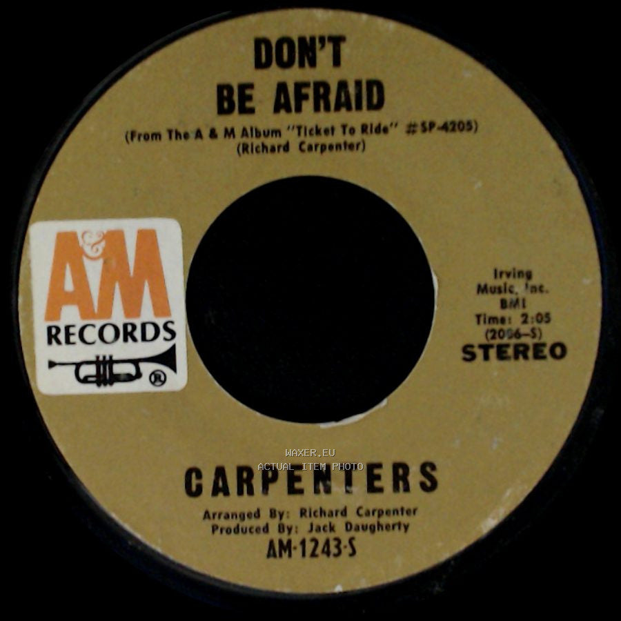 Carpenters - For All We Know / Don't Be Afraid side B