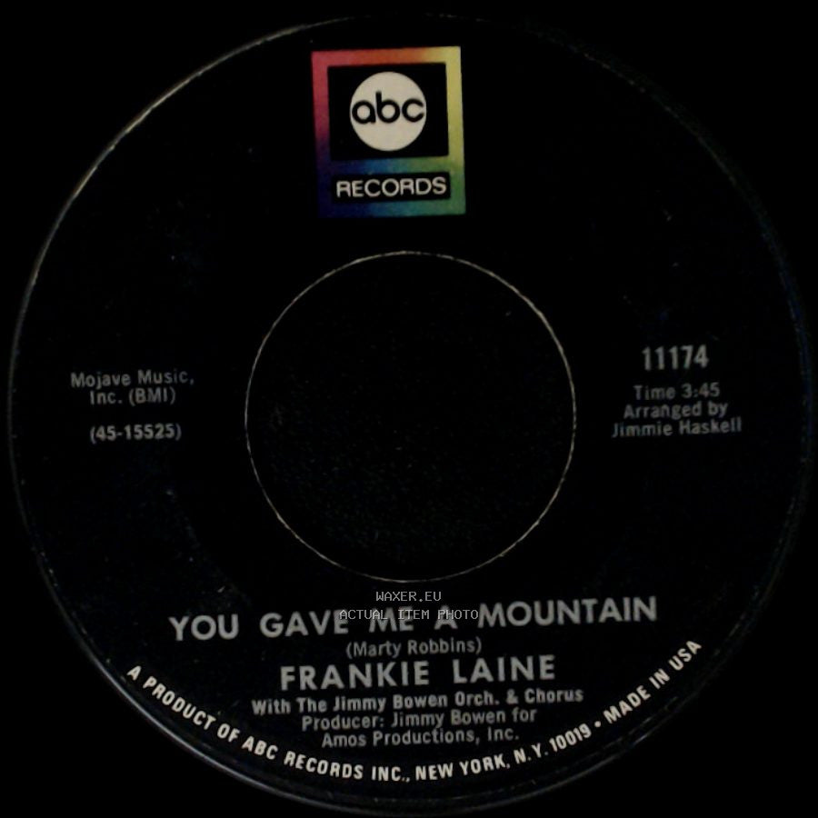 Frankie Laine - The Secret Of Happiness / You Gave Me A Mountain side B