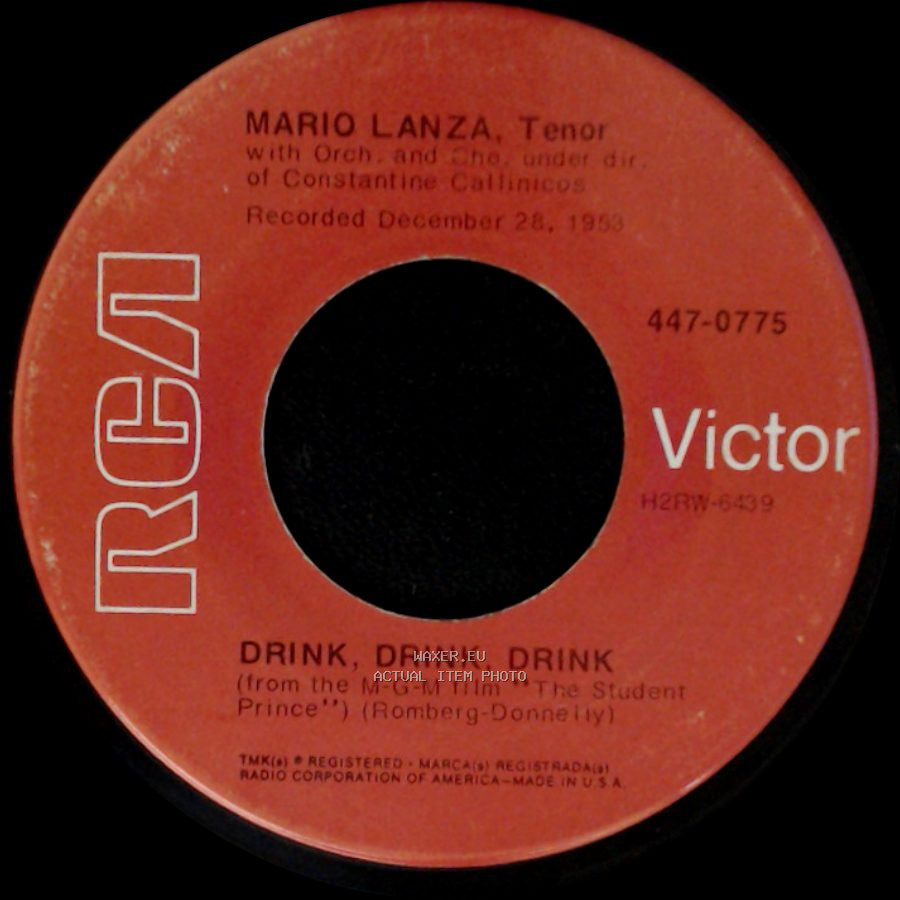 Mario Lanza - Drink, Drink, Drink / Giannina Mia side A