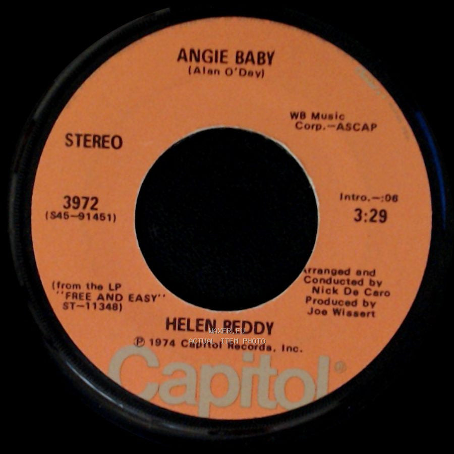 Helen Reddy - I Think I'll Write A Song / Angie Baby side B