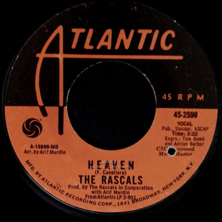 The Rascals - Baby I'm Blue / Heaven side B