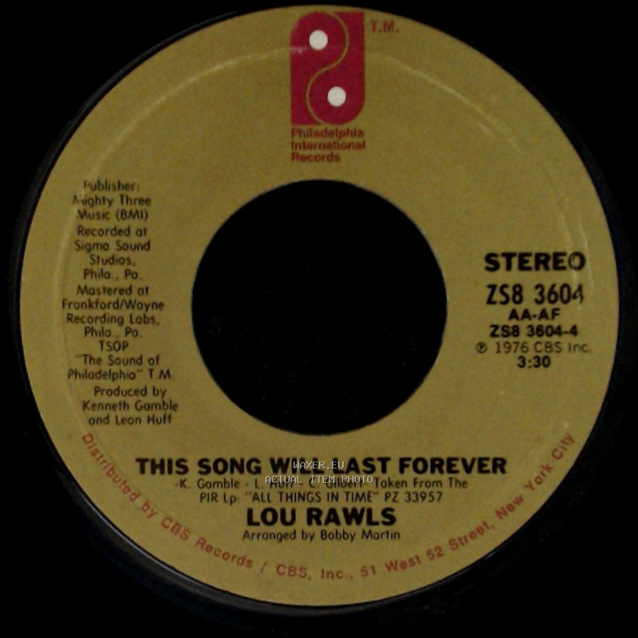 Lou Rawls - Groovy People / This Song Will Last Forever side B