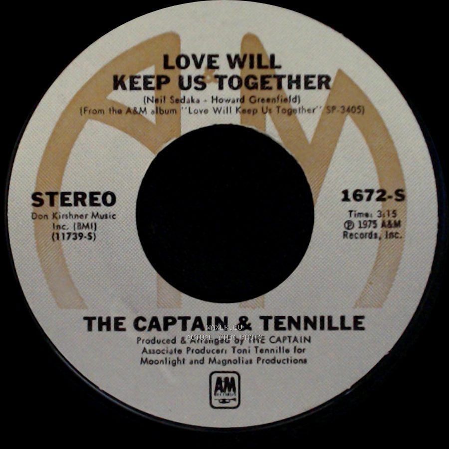 The Captain & Tennille - Gentle Stranger / Love Will Keep Us Together side B