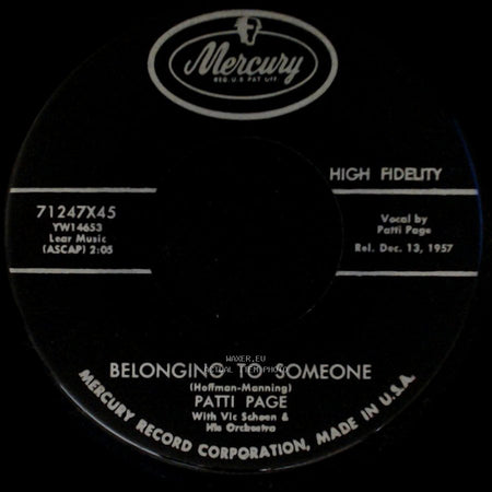 Patti Page - Belonging To Someone / Bring Us Together side A