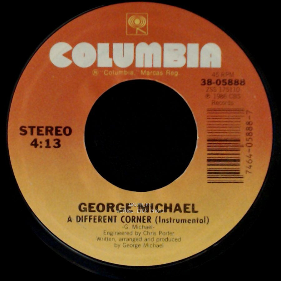 George Michael - A Different Corner / A Different Corner (Instrumental) side B