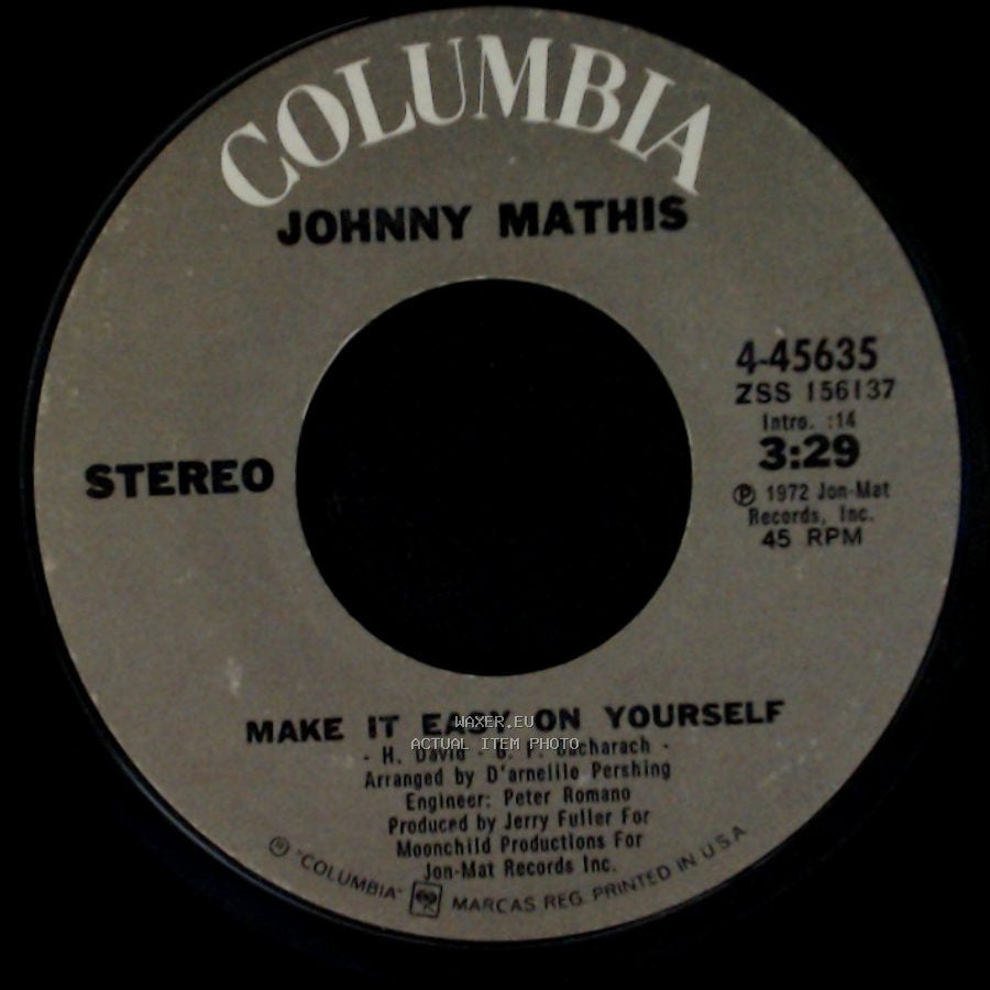 Johnny Mathis - Make It Easy On Yourself / Sometimes side A