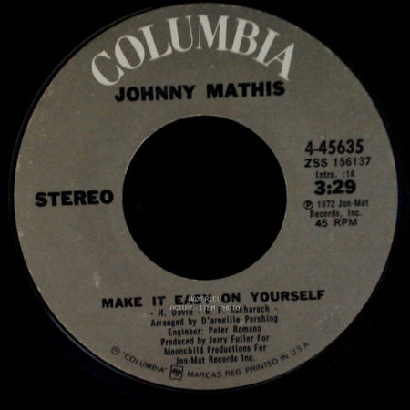 Johnny Mathis - Make It Easy On Yourself / Sometimes side A