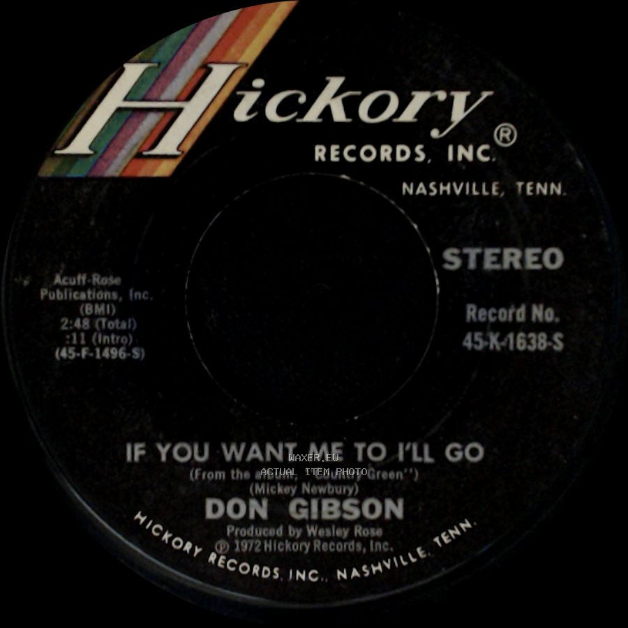 Don Gibson - Woman (Sensuous Woman) / If You Want Me To I'll Go side B