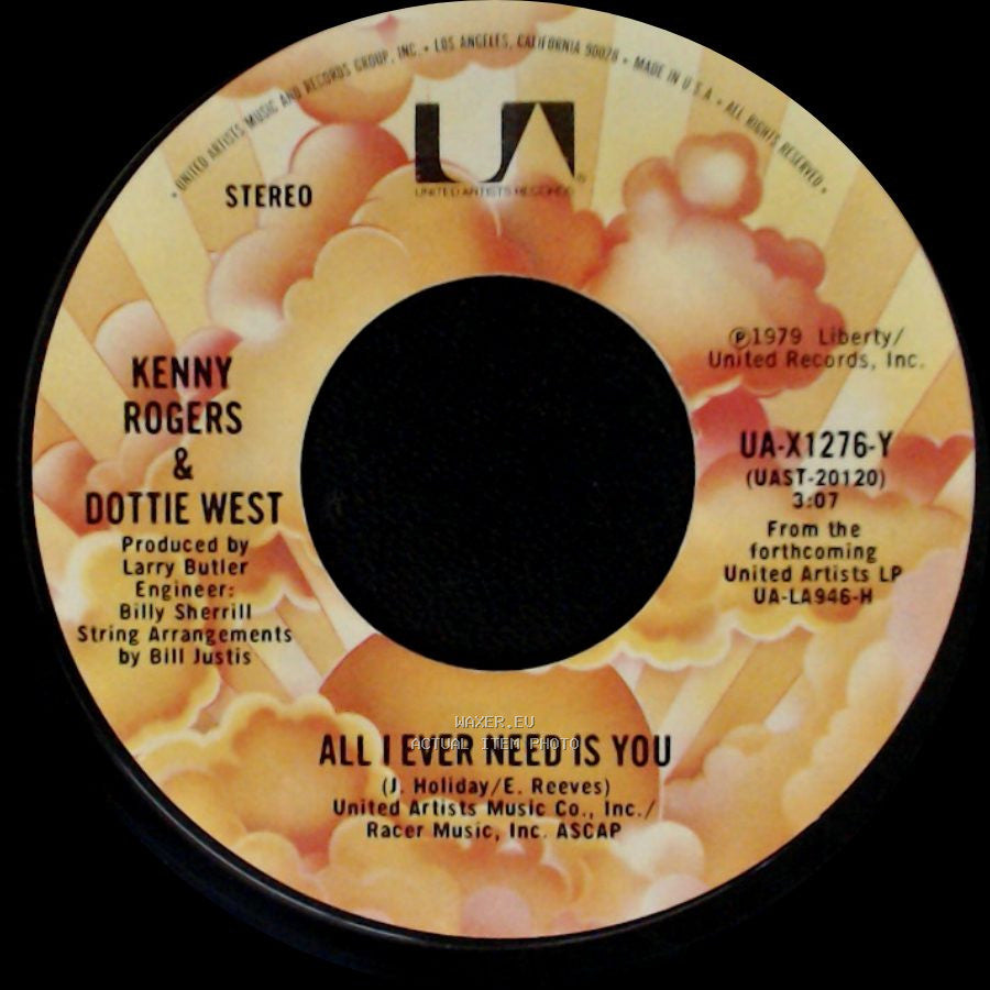 Kenny Rogers & Dottie West - All I Ever Need Is You / (Hey Won't You Play) Another Somebody Done Somebody Wrong Song side A