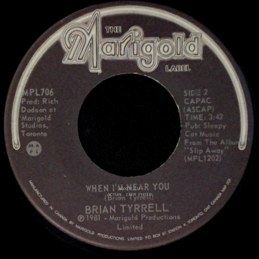 Brian Tyrrell - A Last Goodbye (If Only I Had The Money) / When I'm Near You side B