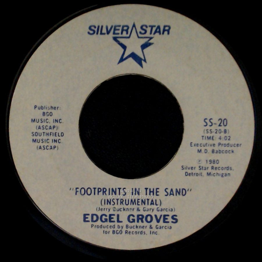 Edgel Groves - Footprints In The Sand / Footprints In The Sand (Instrumental) side B