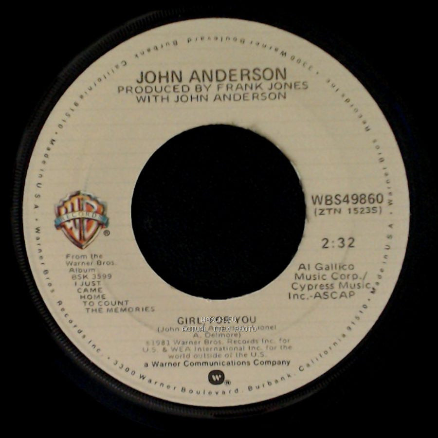 John Anderson - Girl For You / I Just Came Home To Count The Memories side A
