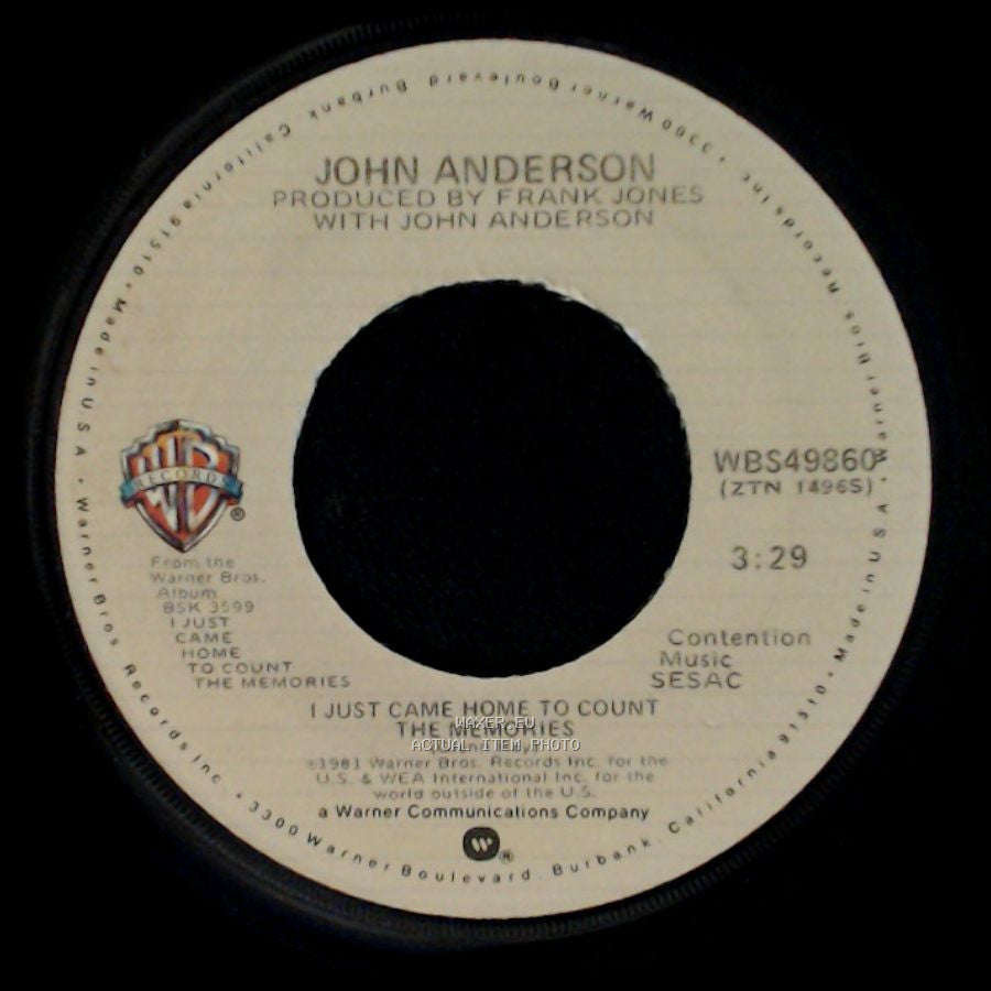 John Anderson - Girl For You / I Just Came Home To Count The Memories side B
