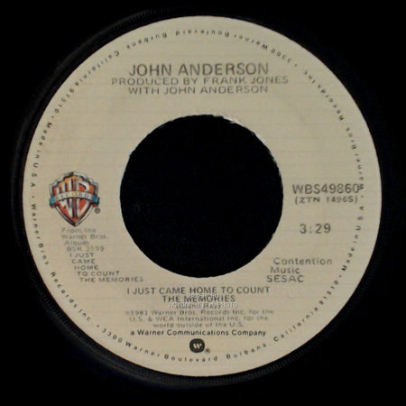 John Anderson - Girl For You / I Just Came Home To Count The Memories side B