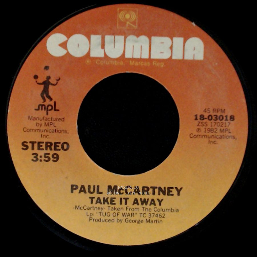 Paul Mccartney - I'll Give You A Ring / Take It Away side B
