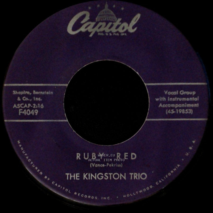 The Kingston Trio - Tom Dooley / Ruby Red side B