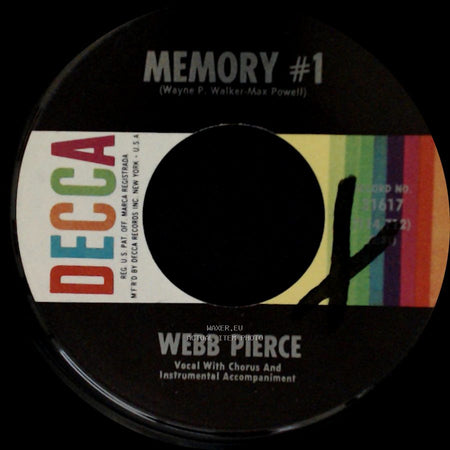 Webb Pierce - Memory #1 / French Riviera side A