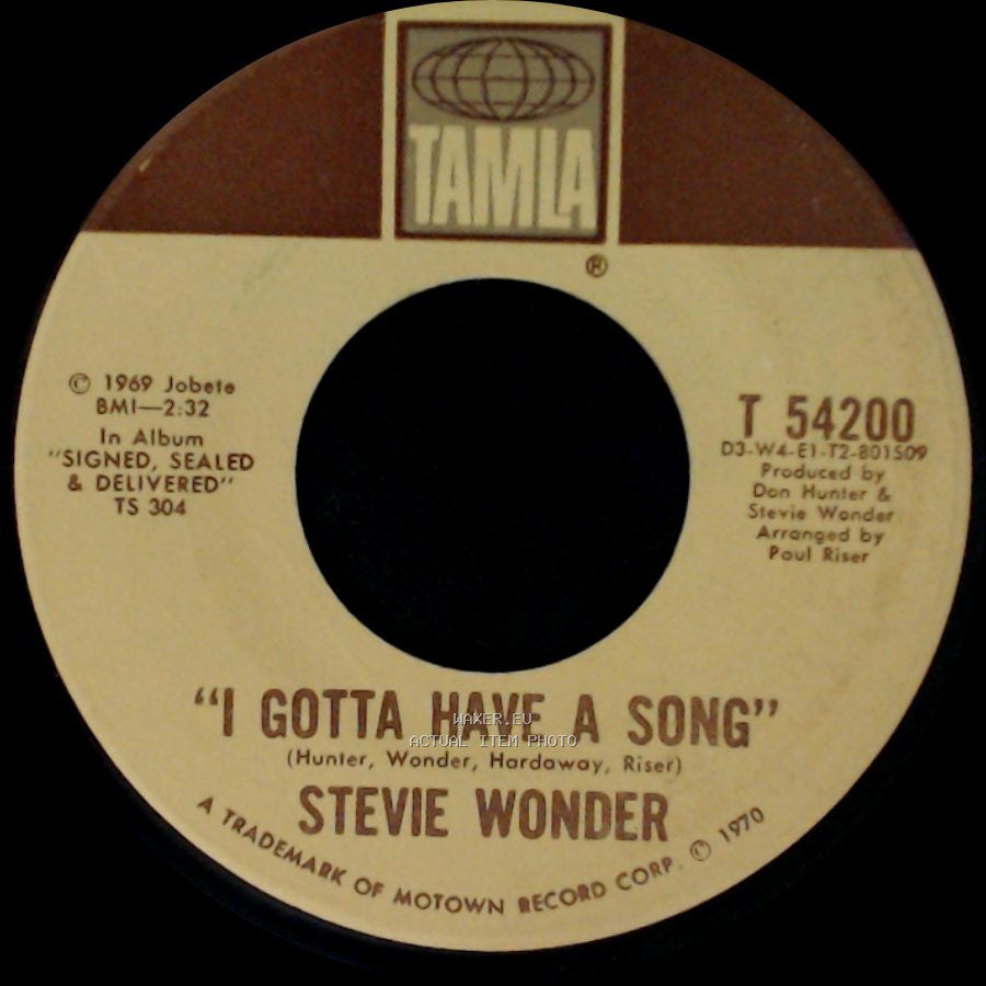 Stevie Wonder - Heaven Help Us All / I Gotta Have A Song side B