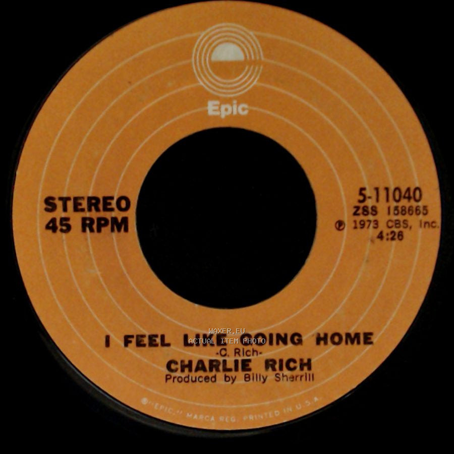 Charlie Rich - The Most Beautiful Girl / I Feel Like Going Home side B