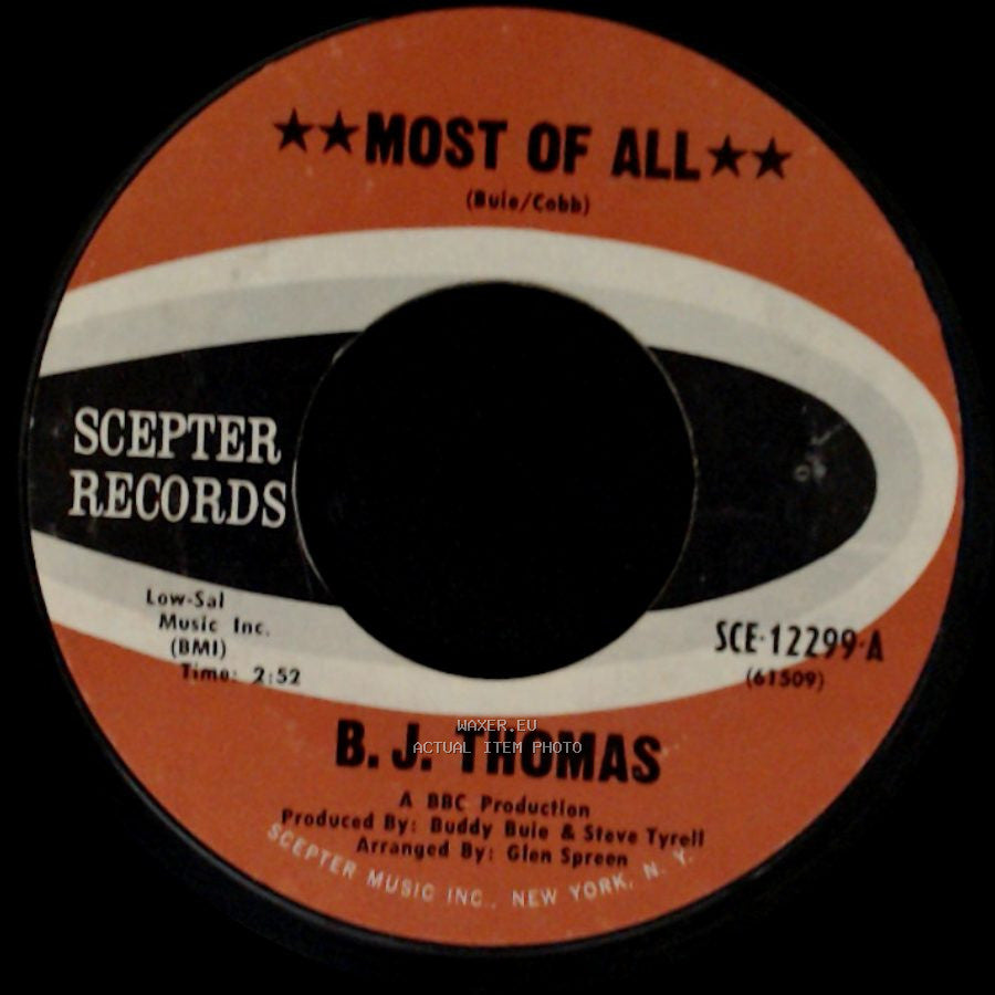 B. J. Thomas - The Mask / Most Of All side B
