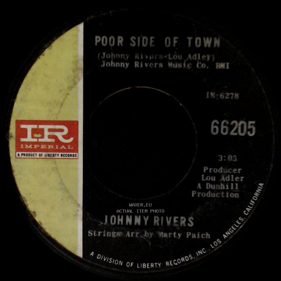 Johnny Rivers - A Man Can Cry / Poor Side Of Town side B