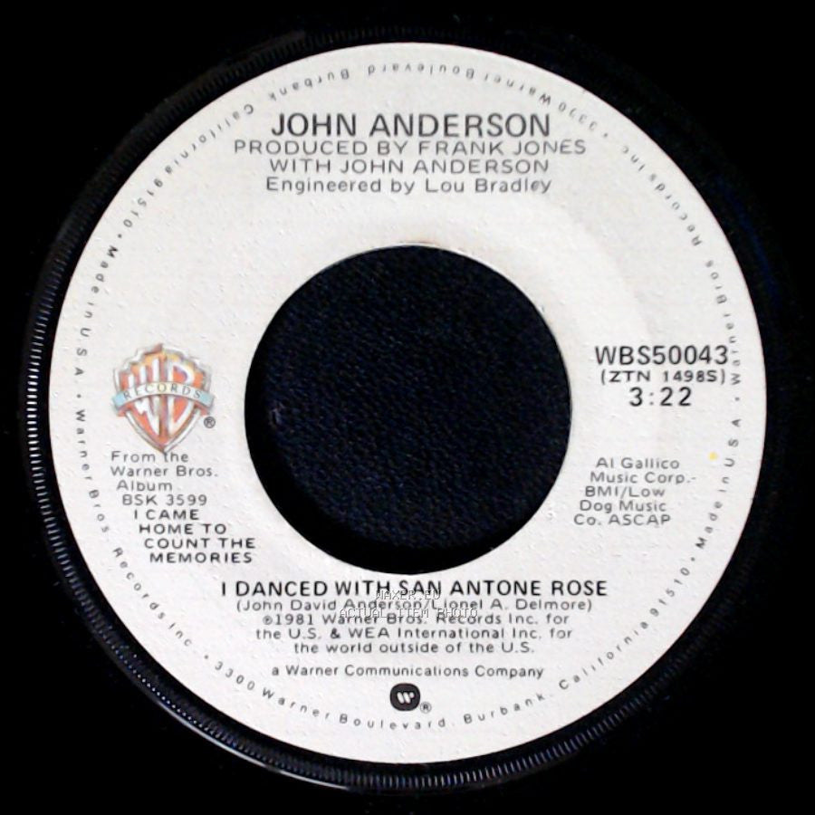 John Anderson - Would You Catch A Falling Star / I Danced With San Antone Rose side B