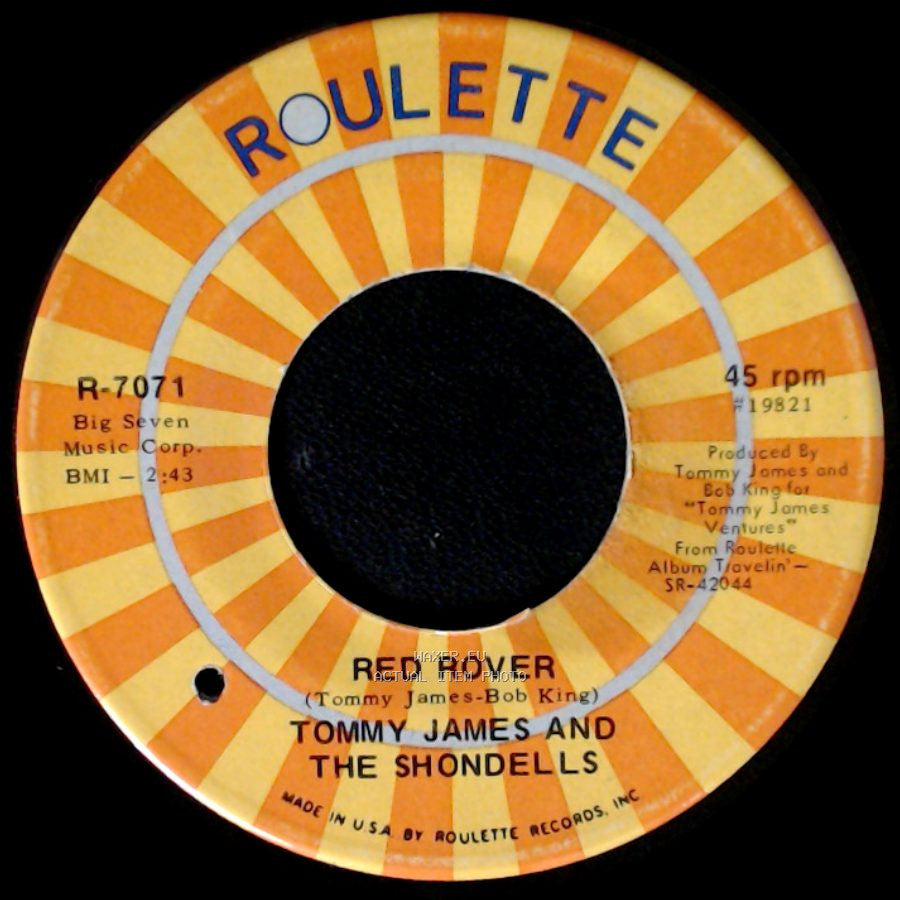 Tommy James And The Shondells - Gotta Get Back To You / Red Rover side B