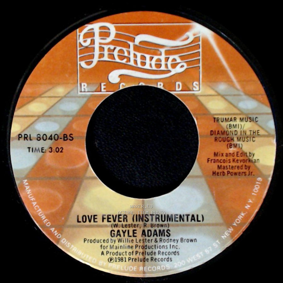 Gayle Adams - Love Fever (Vocal) / Love Fever (Instrumental) side B