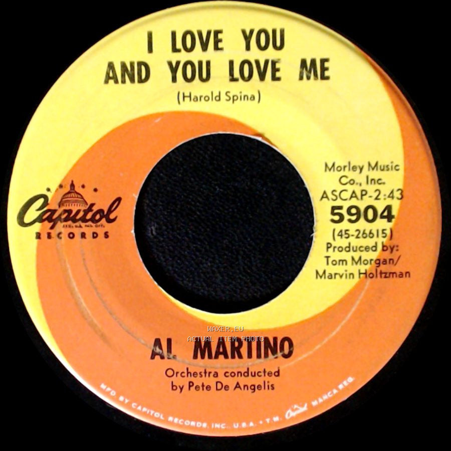 Al Martino - Mary In The Morning / I Love You And You Love Me side B