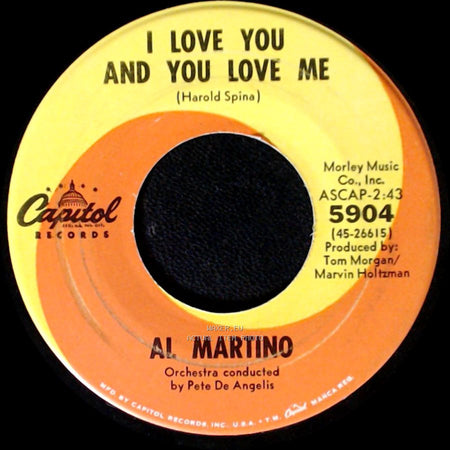Al Martino - Mary In The Morning / I Love You And You Love Me side B