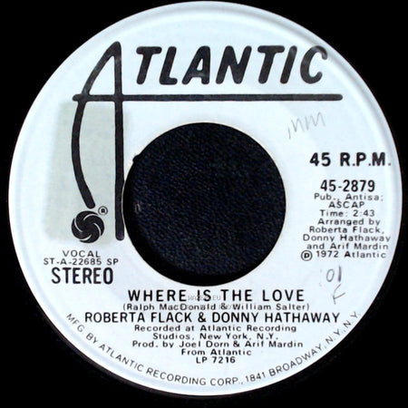 Roberta Flack & Donny Hathaway - Where Is The Love / Where Is The Love side B