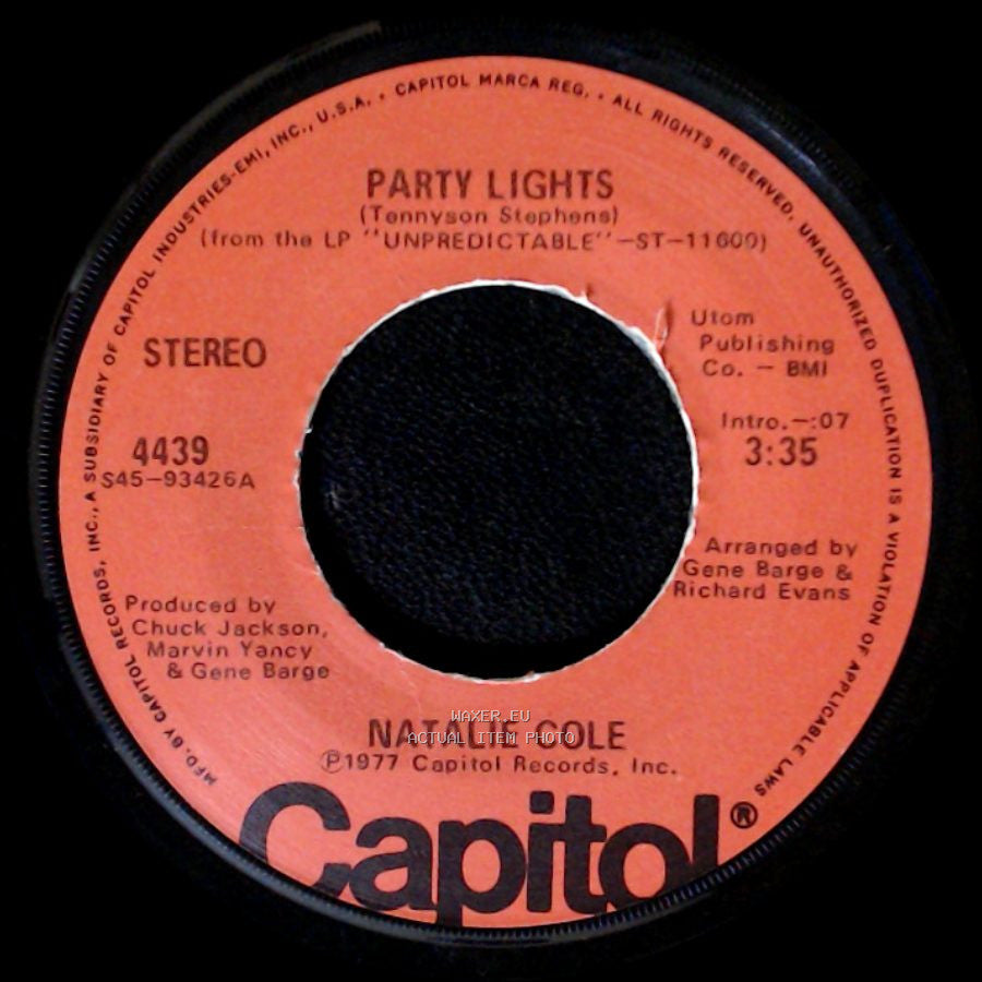Natalie Cole - Peaceful Living / Party Lights side B