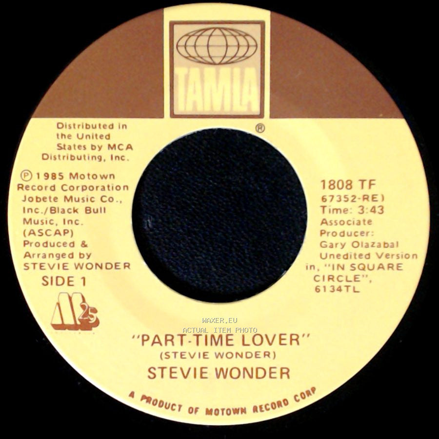 Stevie Wonder - Part-Time Lover / Part-Time Lover (Instrumental) side A