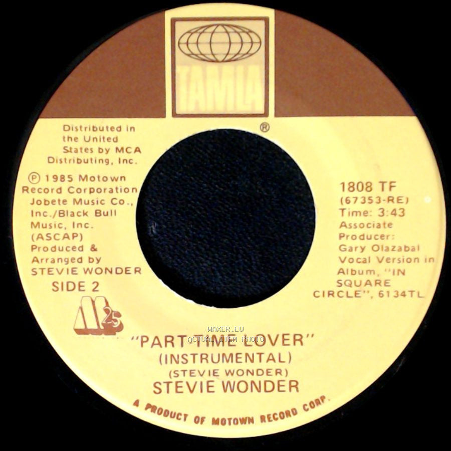 Stevie Wonder - Part-Time Lover / Part-Time Lover (Instrumental) side B
