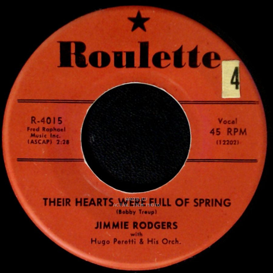 Jimmie Rodgers - Honeycomb / Their Hearts Were Full Of Spring side B
