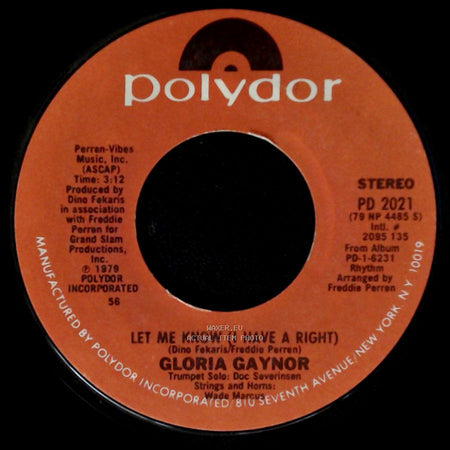 Gloria Gaynor - Let Me Know (I Have A Right) / One Number One side B