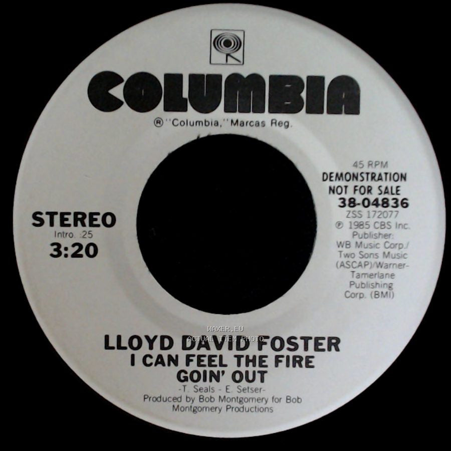 Lloyd David Foster - I Can Feel The Fire Goin' Out / I Can Feel The Fire Goin' Out side B