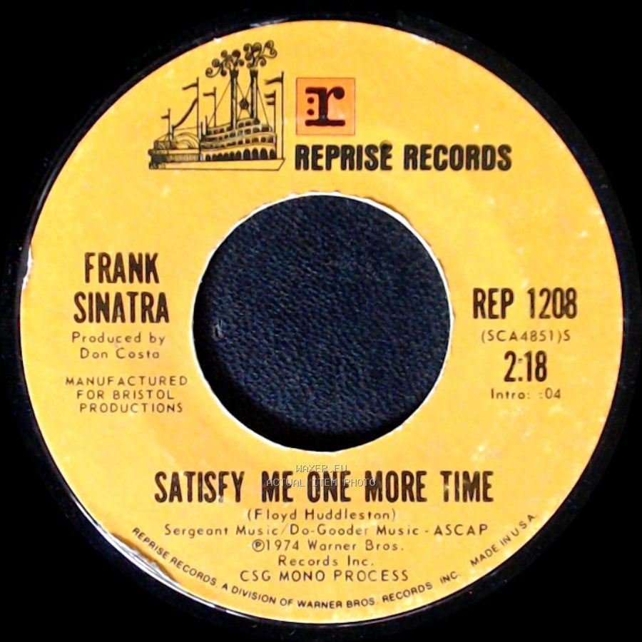 Frank Sinatra - Satisfy Me One More Time / You Turned My World Around side A