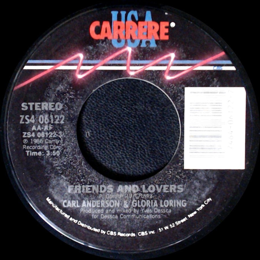Gloria Loring / Carl Anderson & Gloria Loring - You Always Knew / Friends And Lovers side B