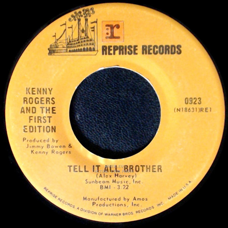Kenny Rogers And The First Edition - Just Remember You're My Sunshine / Tell It All Brother side B