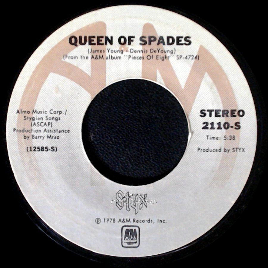 Styx - Sing For The Day / Queen Of Spades side B