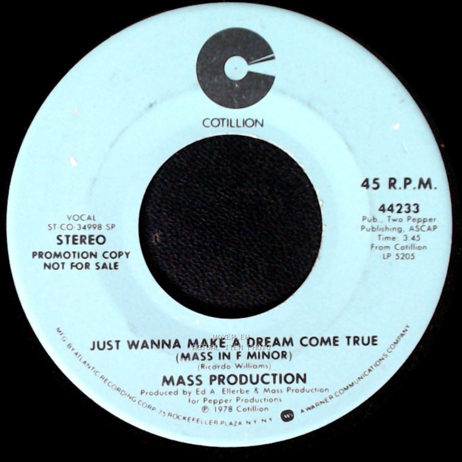 Mass Production - Just Wanna Make A Dream Come True (Mass In F Minor) / Just Wanna Make A Dream Come True (Mass In F Minor) side A