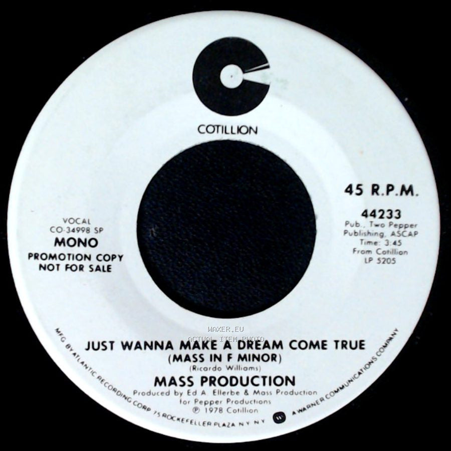 Mass Production - Just Wanna Make A Dream Come True (Mass In F Minor) / Just Wanna Make A Dream Come True (Mass In F Minor) side B